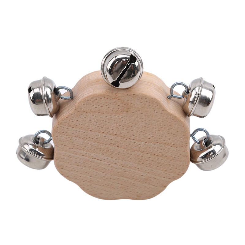 wooden rattle with bells